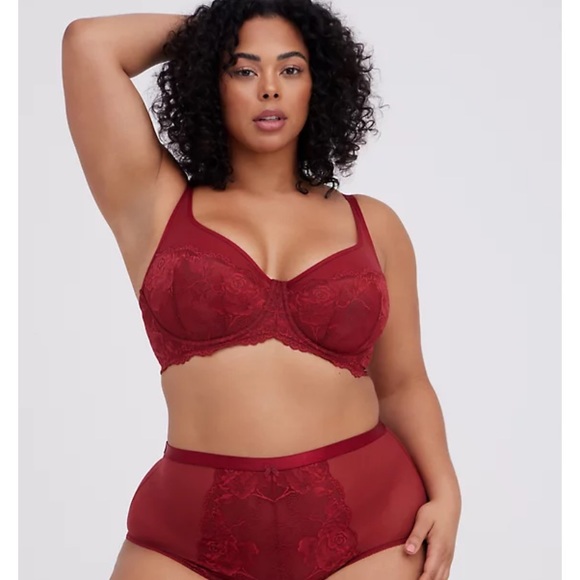 Torrid Red Mesh & Lace Unlined Balconette Bra NWT - Picture 2 of 8
